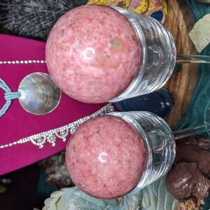 The Twins - thulite set with glass holders